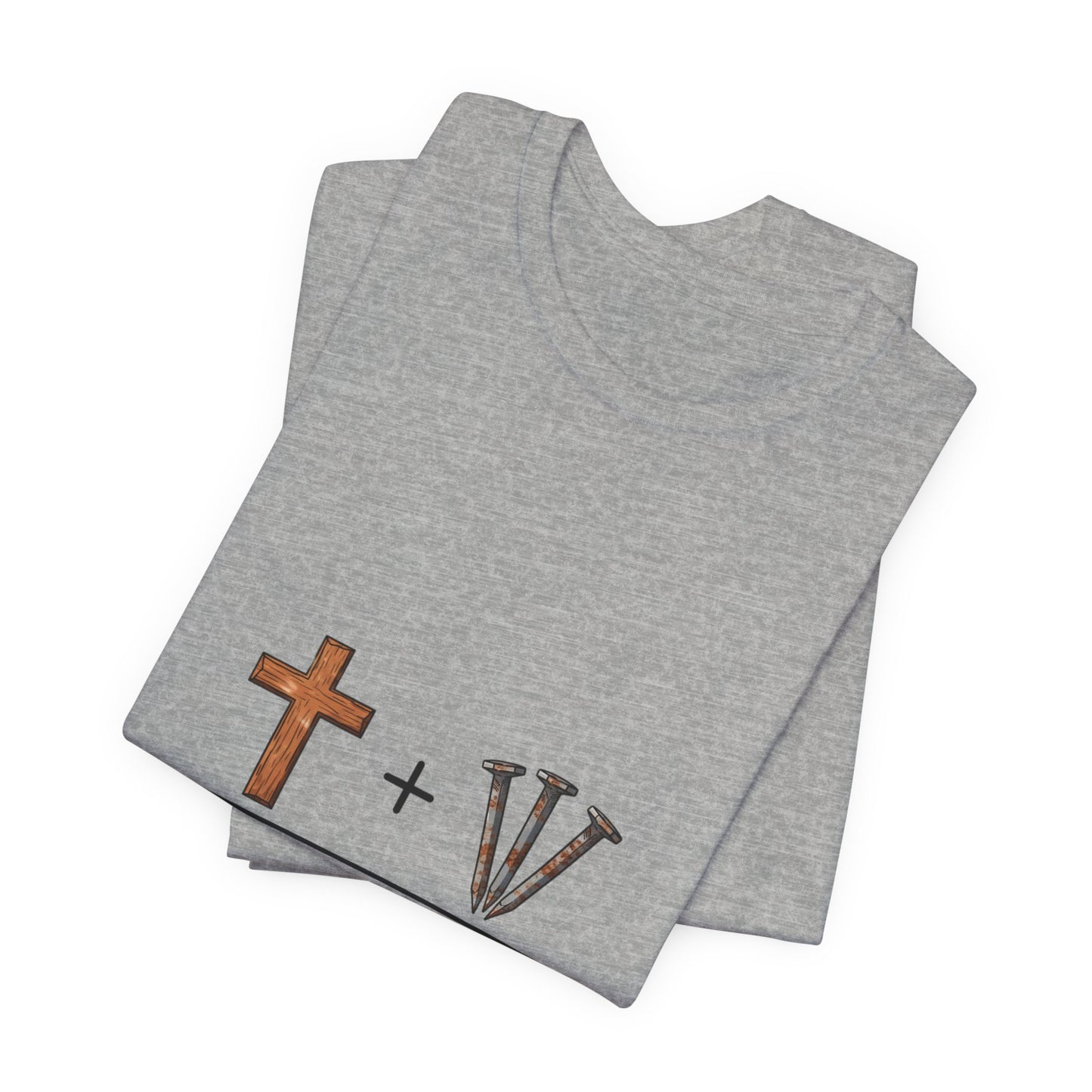 Christian Cross & 3 Nails Tee — Forgiveness Through Jesus Resurrection