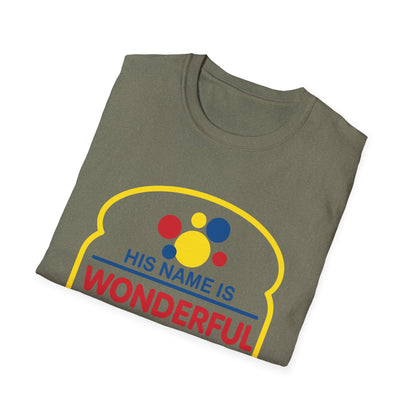 His Name Is Wonderful Christian T-Shirt — "Jesus is the Bread of Life" Scripture Tee