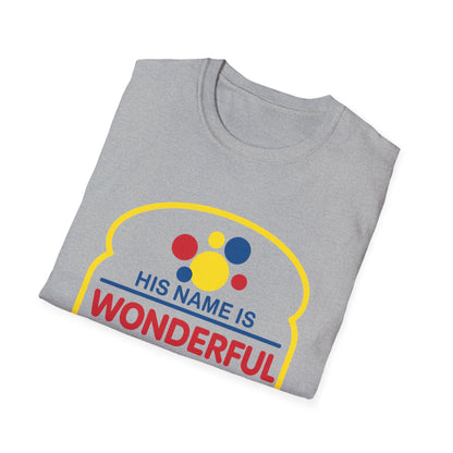 His Name Is Wonderful Christian T-Shirt — "Jesus is the Bread of Life" Scripture Tee