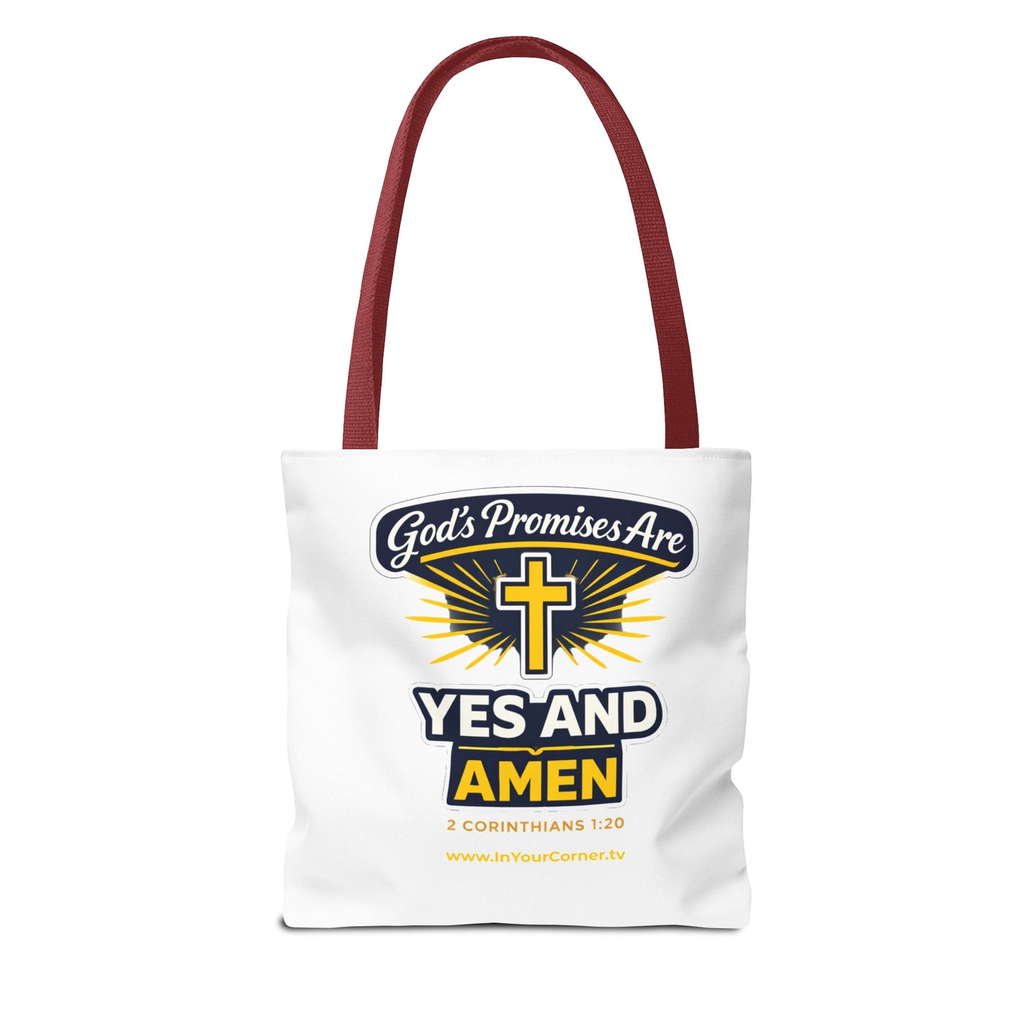 Christian Tote Bag - "God's Promises Are Yes and Amen" Cross Design