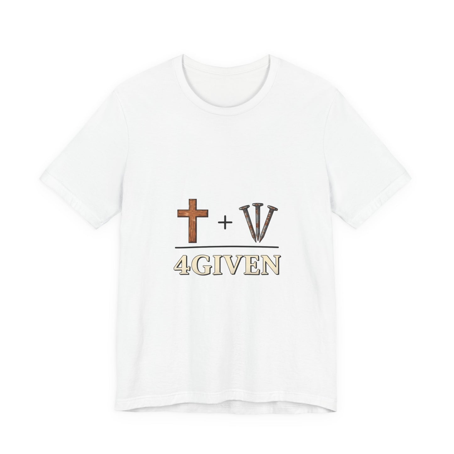 Christian Cross & 3 Nails Tee — Forgiveness Through Jesus Resurrection