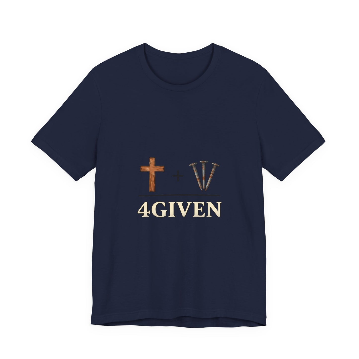 Christian Cross & 3 Nails Tee — Forgiveness Through Jesus Resurrection