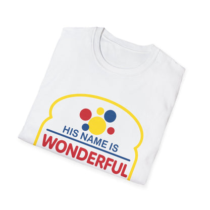 His Name Is Wonderful Christian T-Shirt — "Jesus is the Bread of Life" Scripture Tee