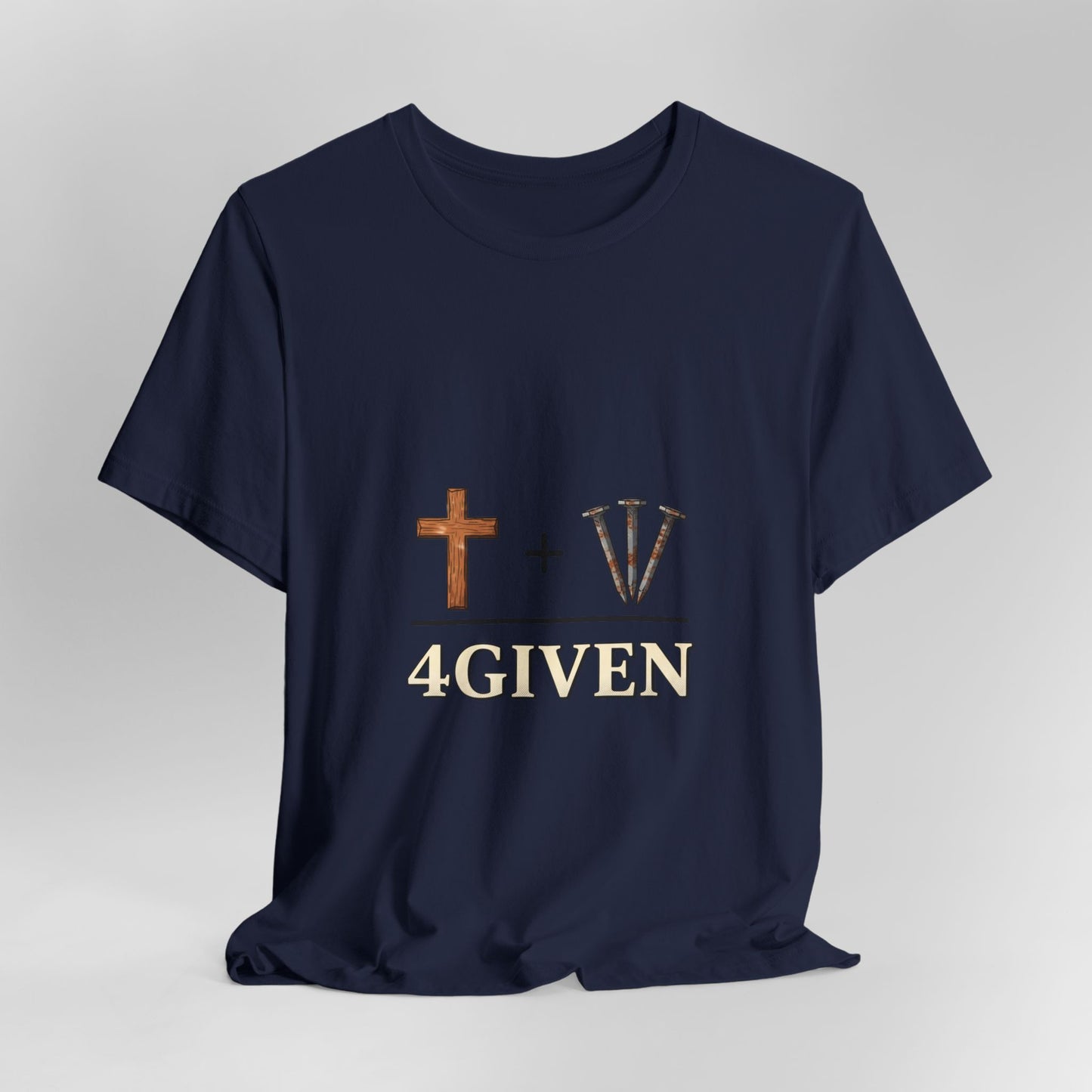 Christian Cross & 3 Nails Tee — Forgiveness Through Jesus Resurrection