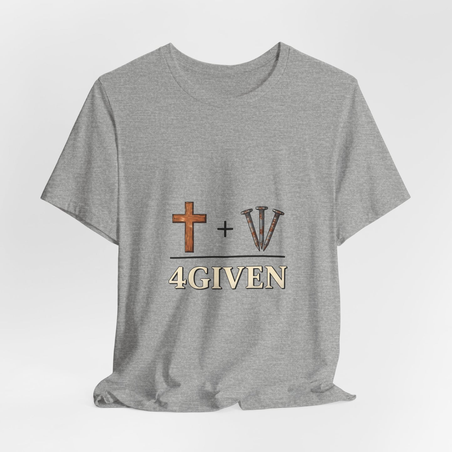 Christian Cross & 3 Nails Tee — Forgiveness Through Jesus Resurrection