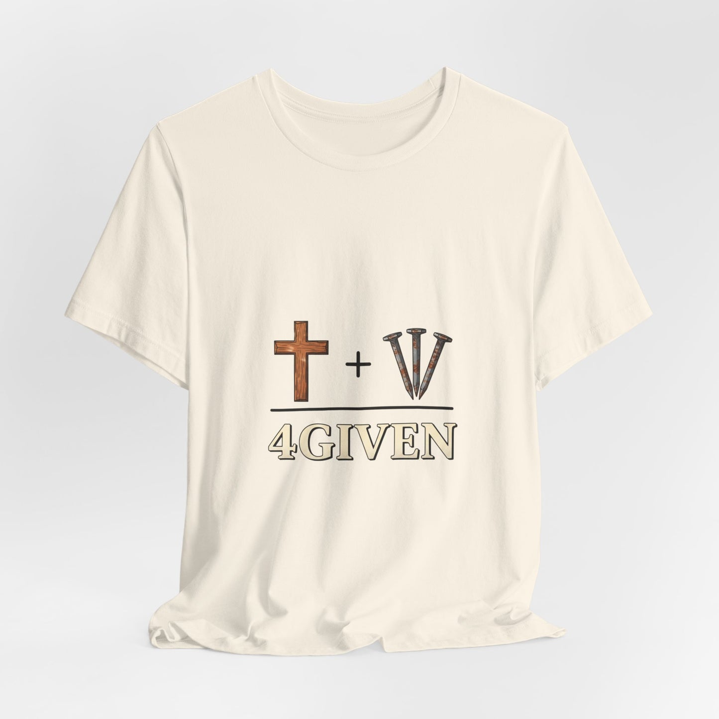 Christian Cross & 3 Nails Tee — Forgiveness Through Jesus Resurrection