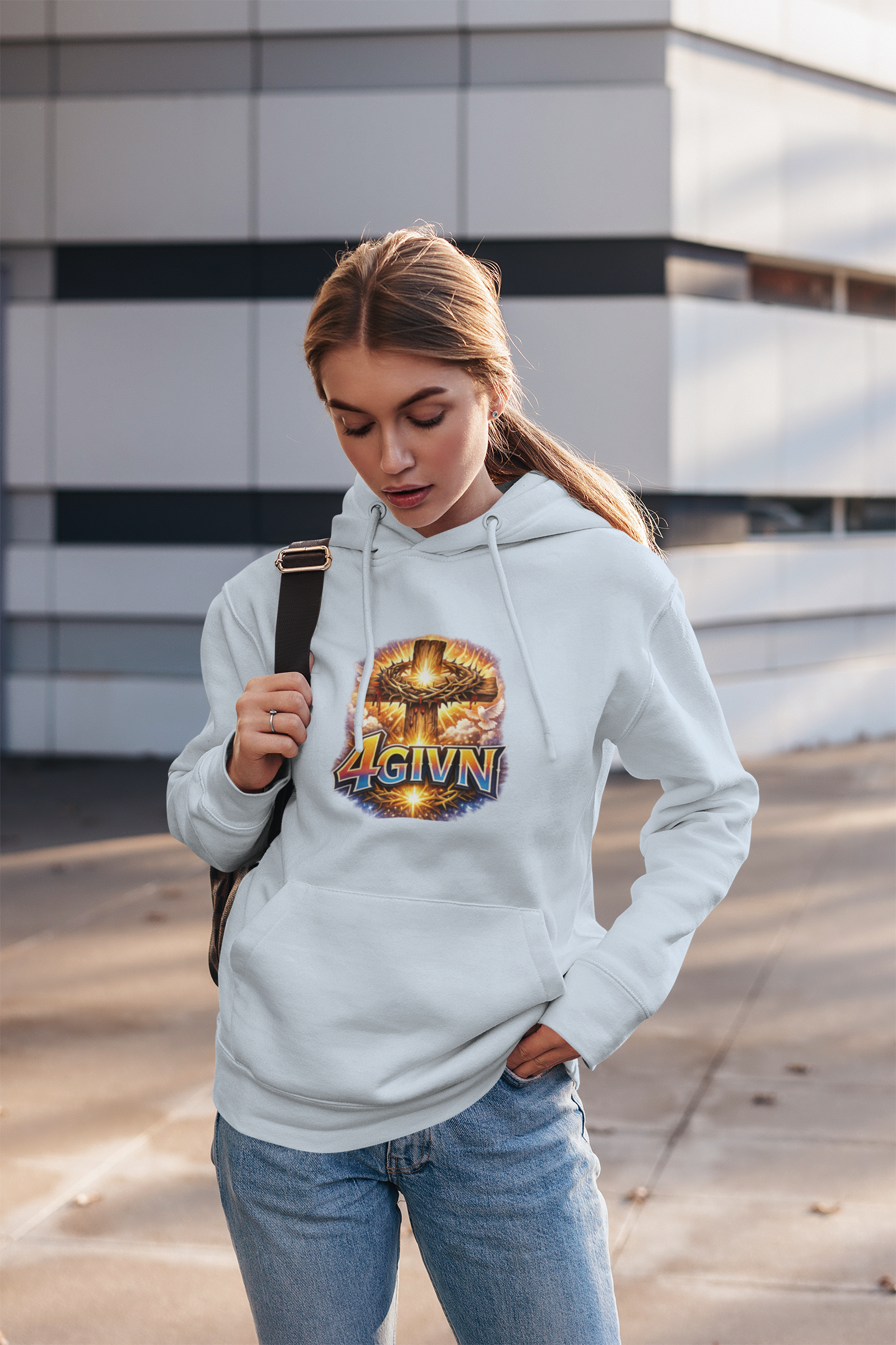 Christian Hoodie — 4GIVN Cross with Crown of Thorns