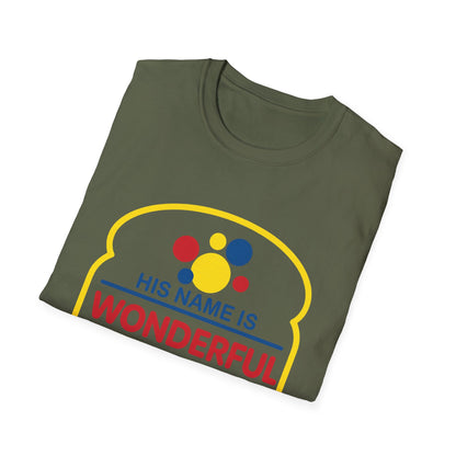 His Name Is Wonderful Christian T-Shirt — "Jesus is the Bread of Life" Scripture Tee