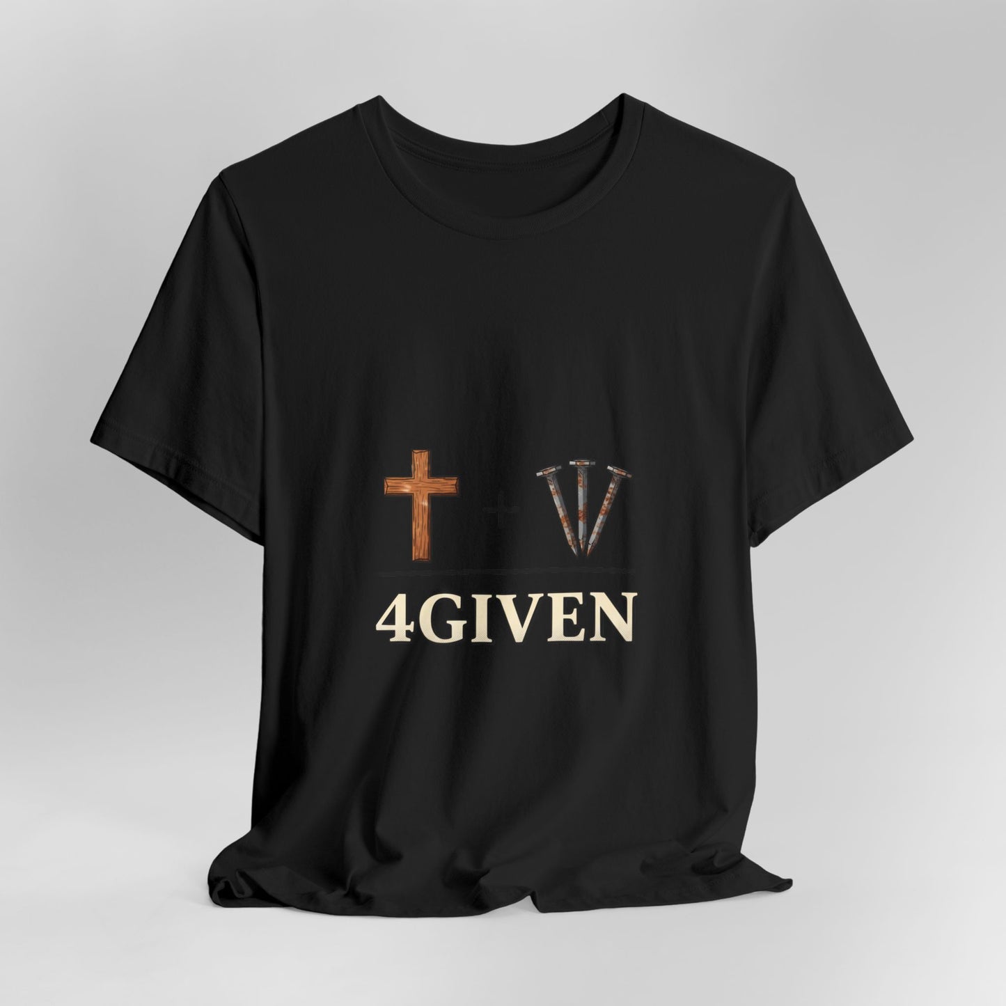 Christian Cross & 3 Nails Tee — Forgiveness Through Jesus Resurrection