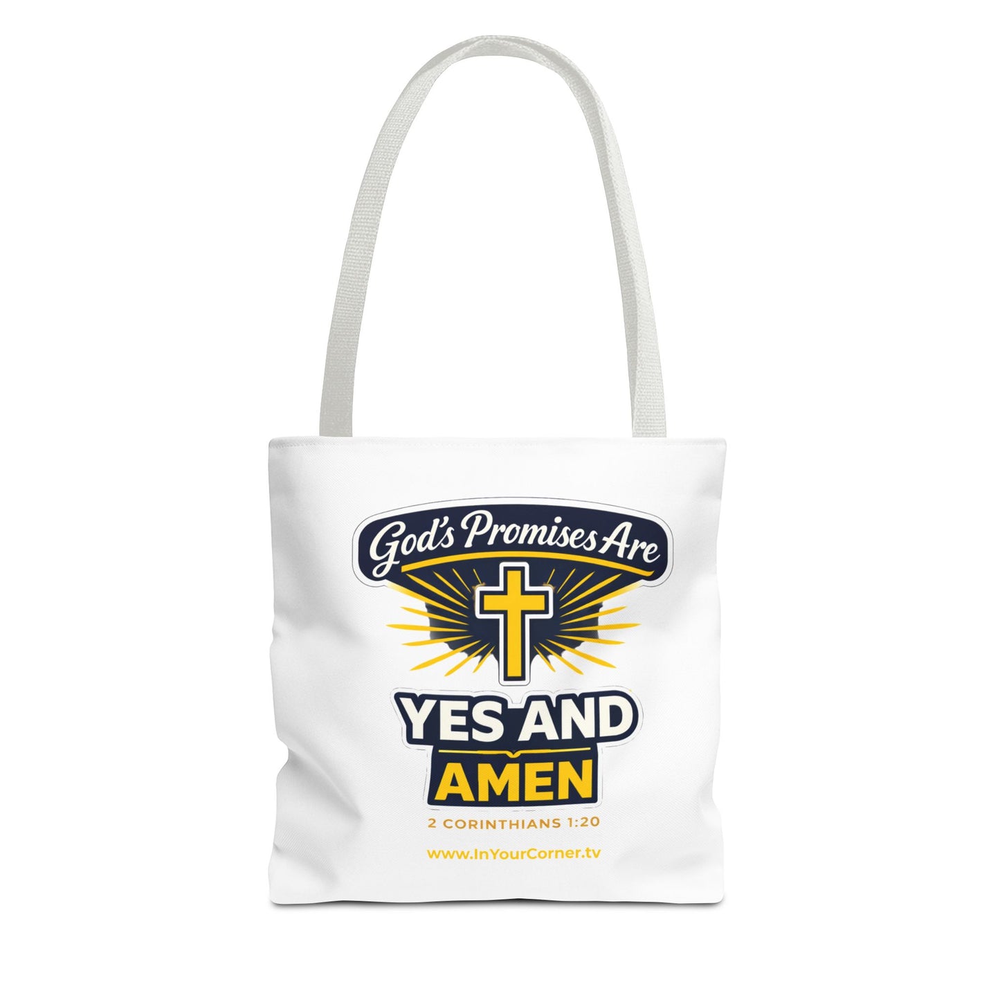 Christian Tote Bag - "God's Promises Are Yes and Amen" Cross Design