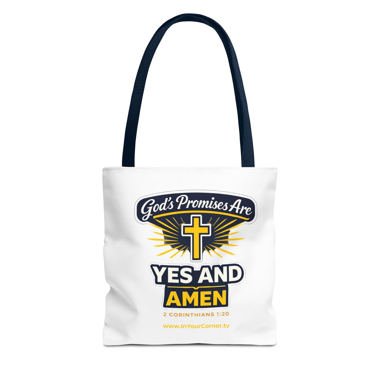 Christian Tote Bag - "God's Promises Are Yes and Amen" Cross Design