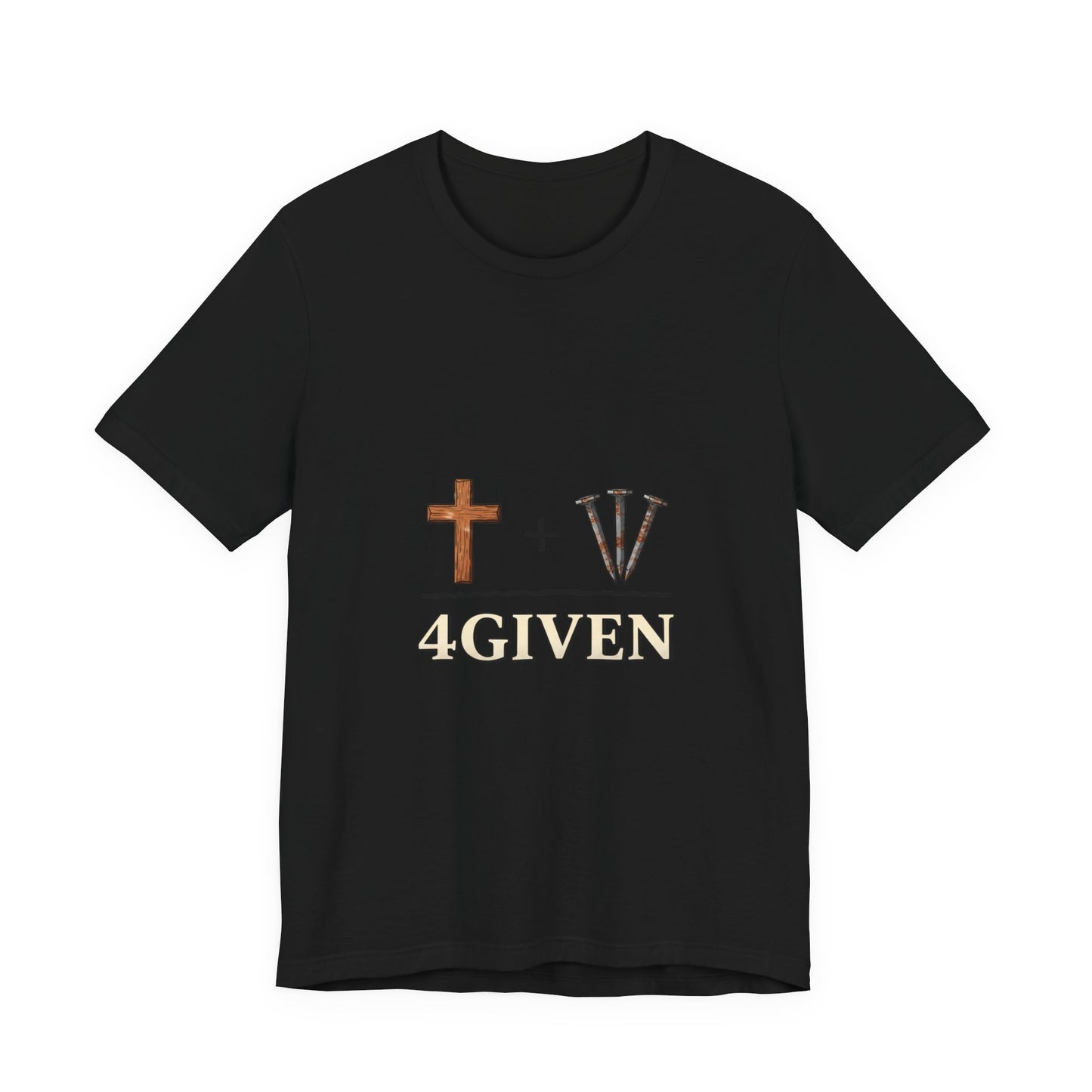 Christian Cross & 3 Nails Tee — Forgiveness Through Jesus Resurrection