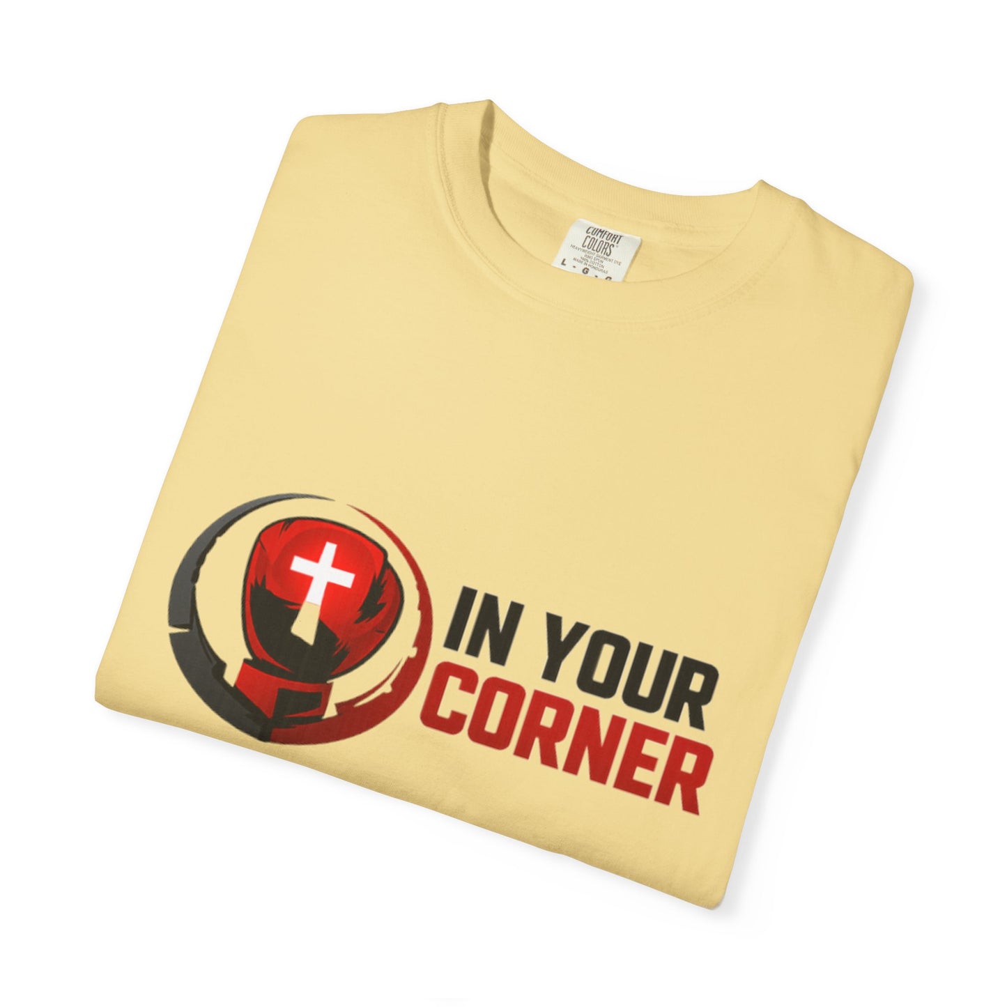 In Your Corner Boxing Glove T‑Shirt — Christian Faith Logo Tee